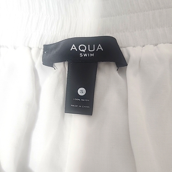 Aqua Swim White Petal Beach Cover Up Pants. S - Picture 7 of 8